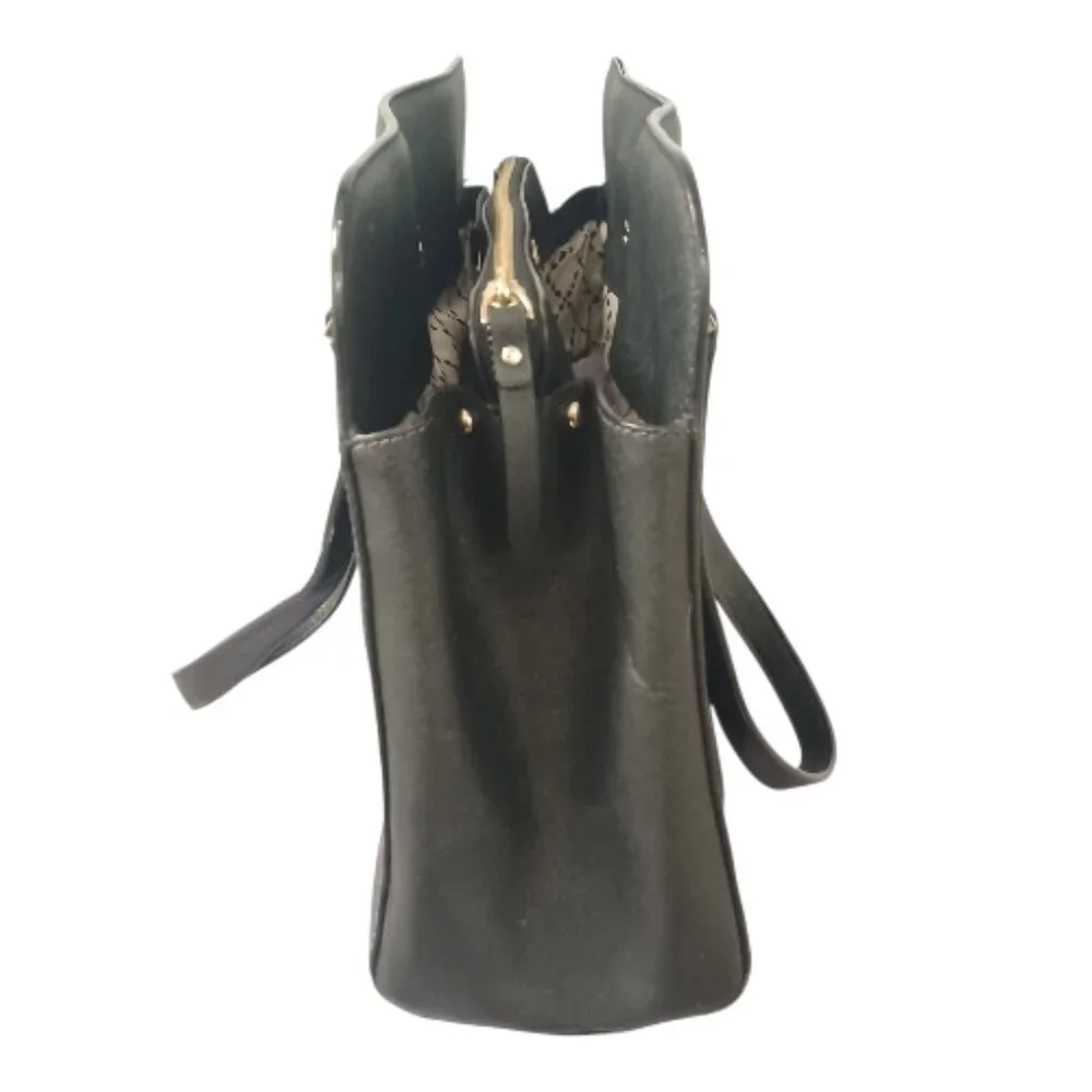 Kate Spade Newbury Lane Miles Black Structured Leather Satchel Shoulder Bag Tote - Picture 3 of 14